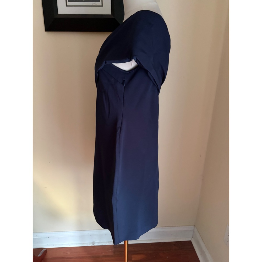 Reiss Cristiana One Shoulder Dress Navy Blue Sheath Cocktail Size 8 NEW - Picture 6 of 7